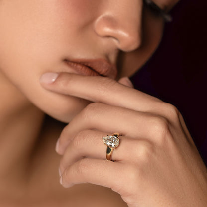 Oval Three Stone Lab Grown Diamond Engagement Ring