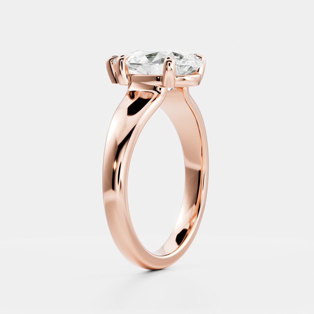 Oval Three Stone Lab Grown Diamond Engagement Ring