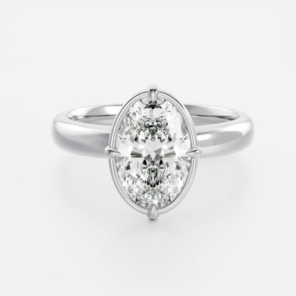 Oval Three Stone Lab Grown Diamond Engagement Ring
