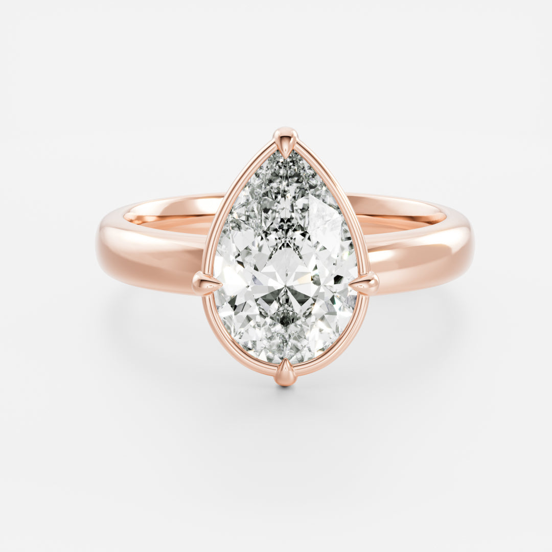 Oval Three Stone Lab Grown Diamond Engagement Ring