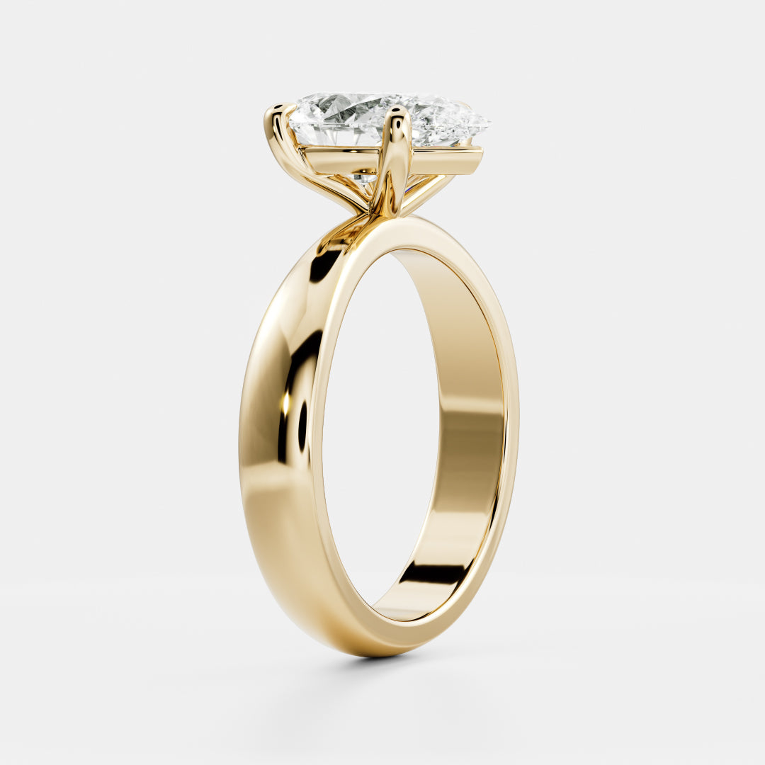 Oval Three Stone Lab Grown Diamond Engagement Ring