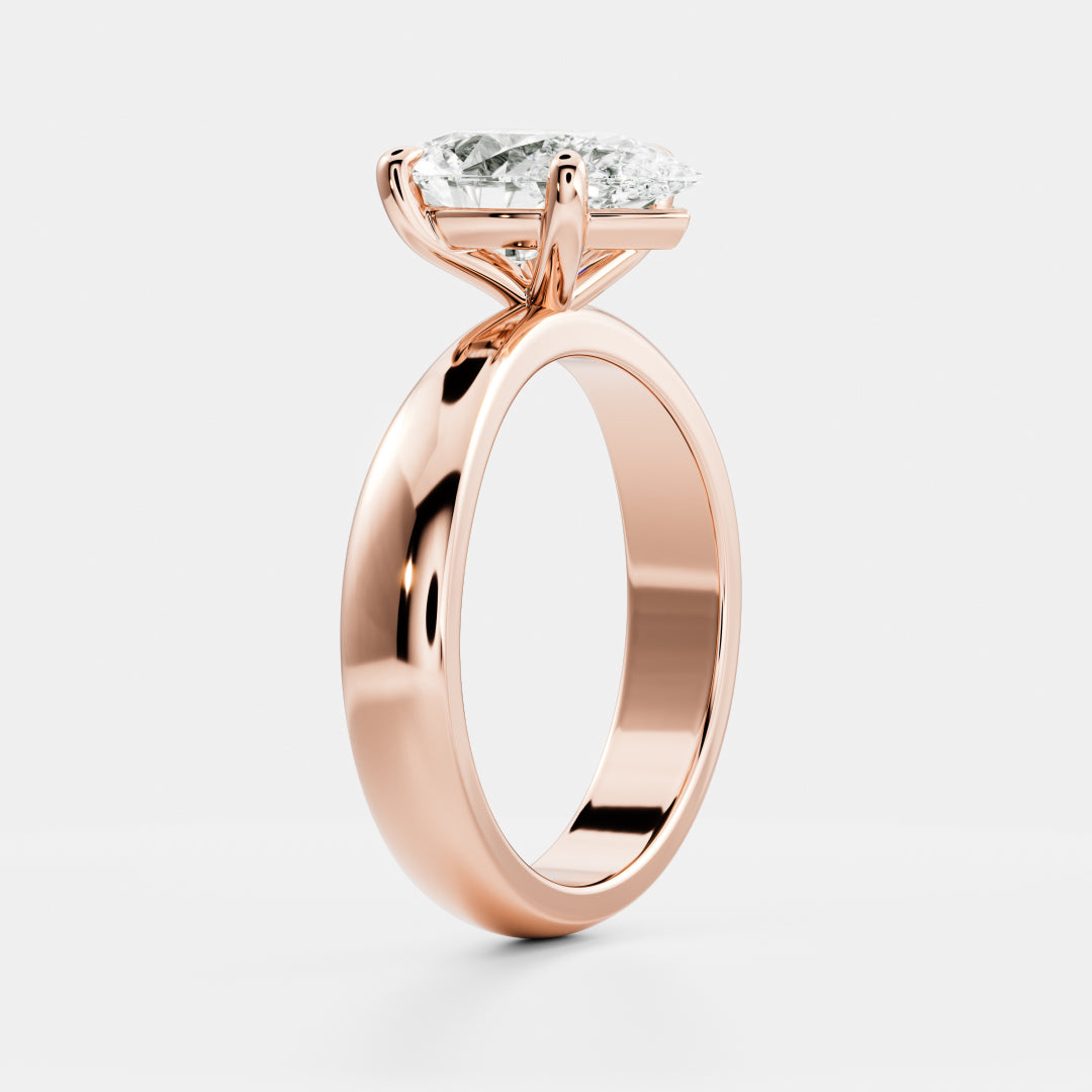 Oval Three Stone Lab Grown Diamond Engagement Ring