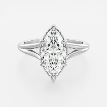 Oval Three Stone Lab Grown Diamond Engagement Ring