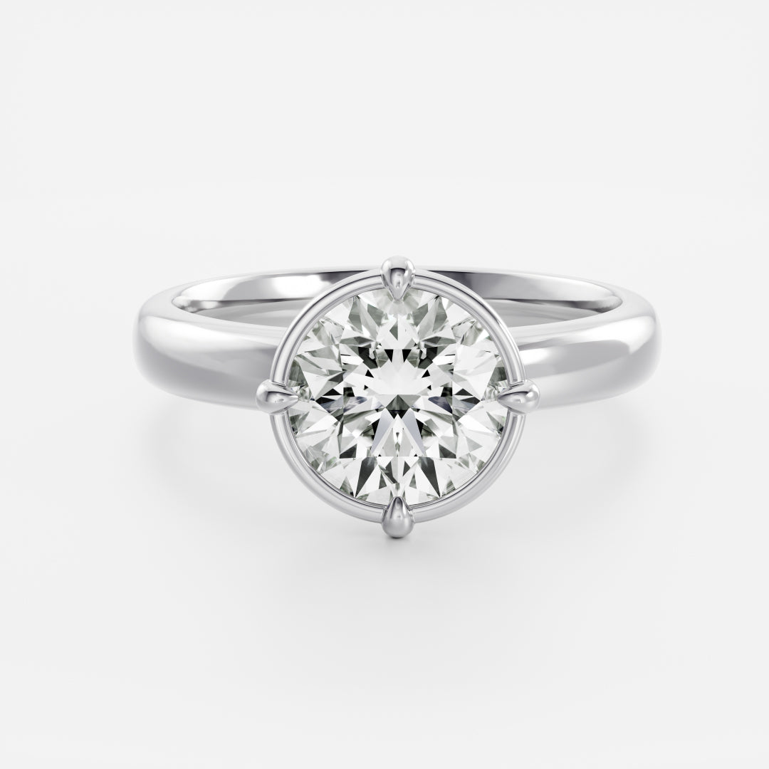 Oval Three Stone Lab Grown Diamond Engagement Ring