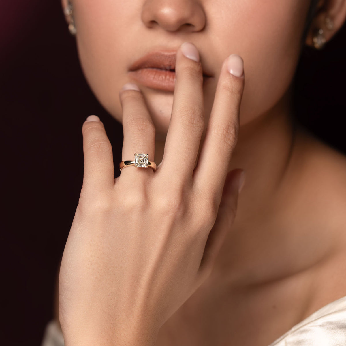 Oval Three Stone Lab Grown Diamond Engagement Ring