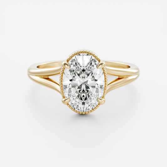 Oval Three Stone Lab Grown Diamond Engagement Ring