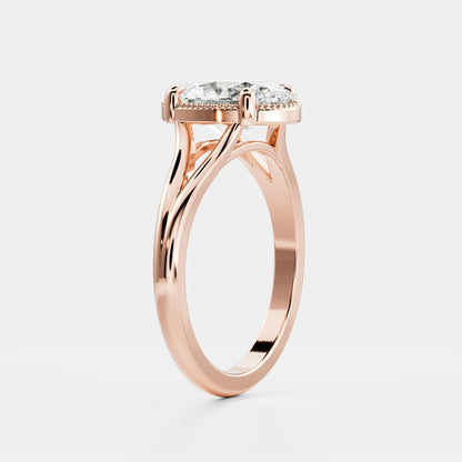 Oval Three Stone Lab Grown Diamond Engagement Ring