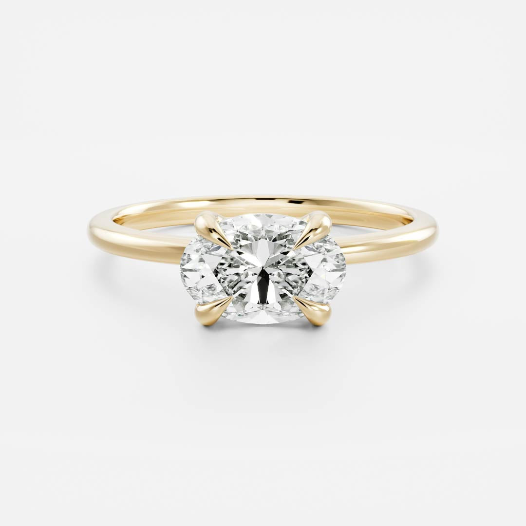 Oval Three Stone Lab Grown Diamond Engagement Ring