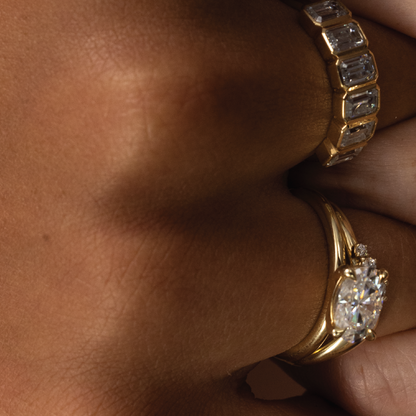 Oval Three Stone Lab Grown Diamond Engagement Ring