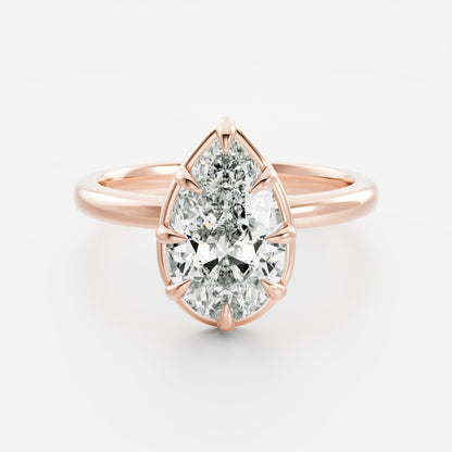 Oval Three Stone Lab Grown Diamond Engagement Ring