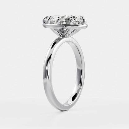 Oval Three Stone Lab Grown Diamond Engagement Ring