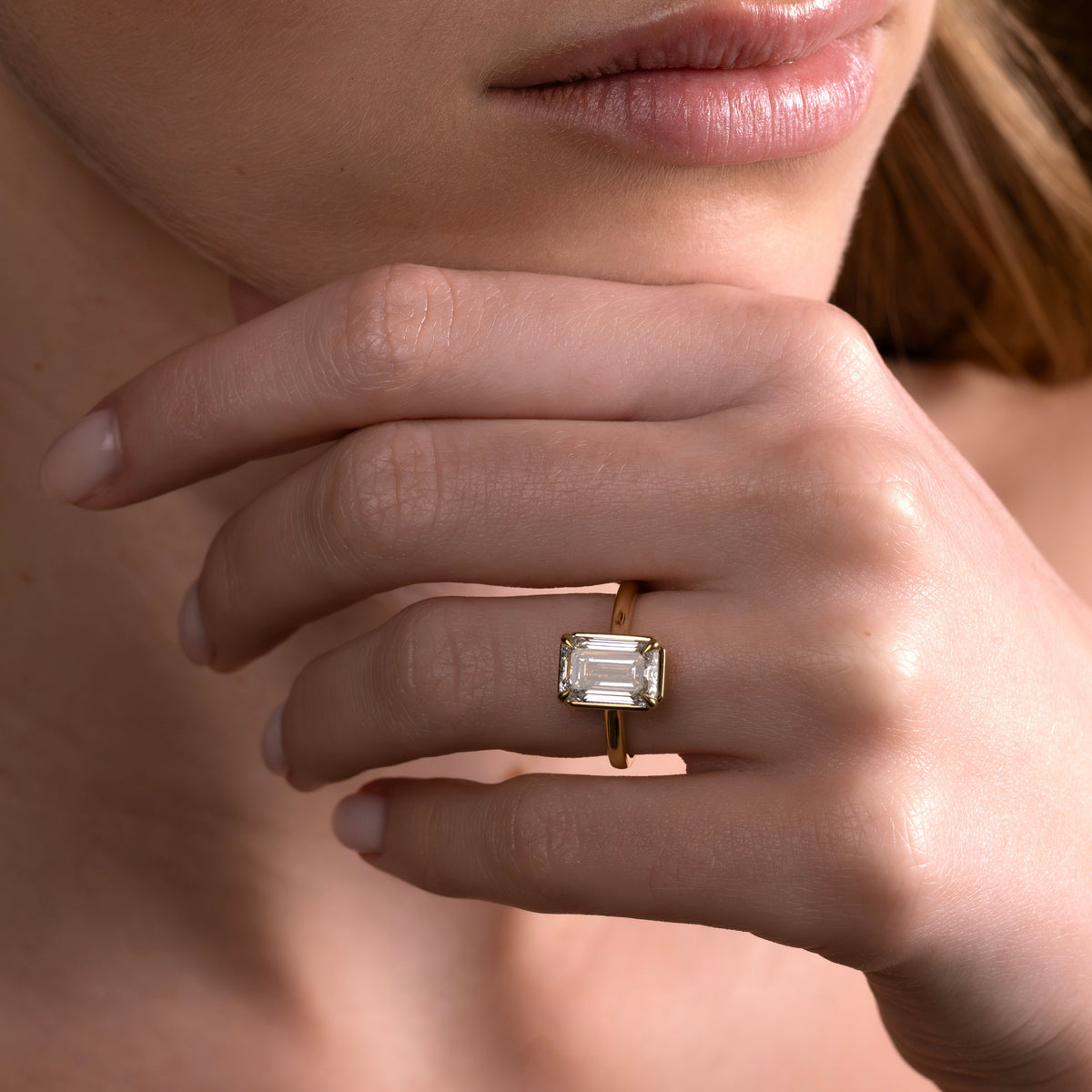 Oval Three Stone Lab Grown Diamond Engagement Ring