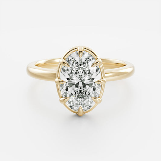 Oval Three Stone Lab Grown Diamond Engagement Ring