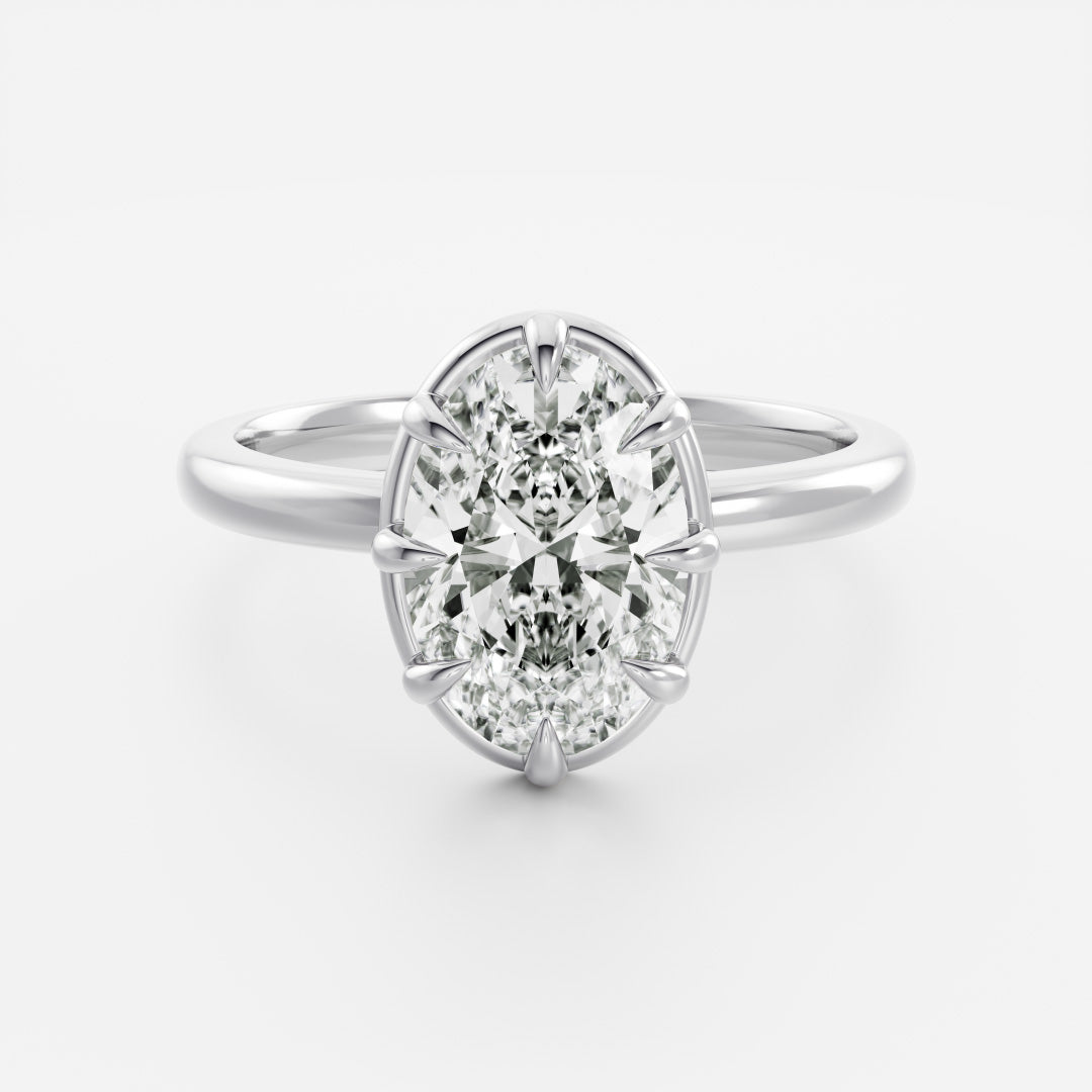 Oval Three Stone Lab Grown Diamond Engagement Ring