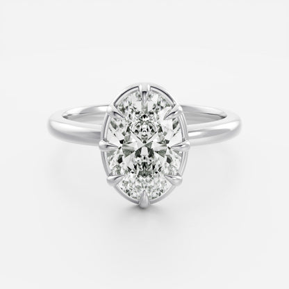 Oval Three Stone Lab Grown Diamond Engagement Ring