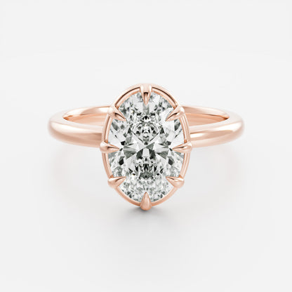 Oval Three Stone Lab Grown Diamond Engagement Ring