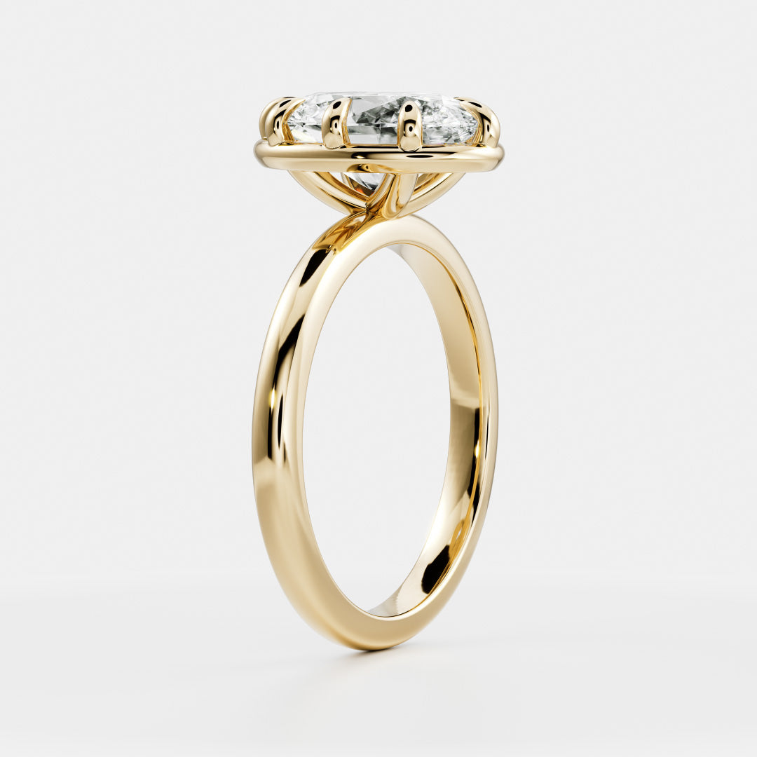 Oval Three Stone Lab Grown Diamond Engagement Ring