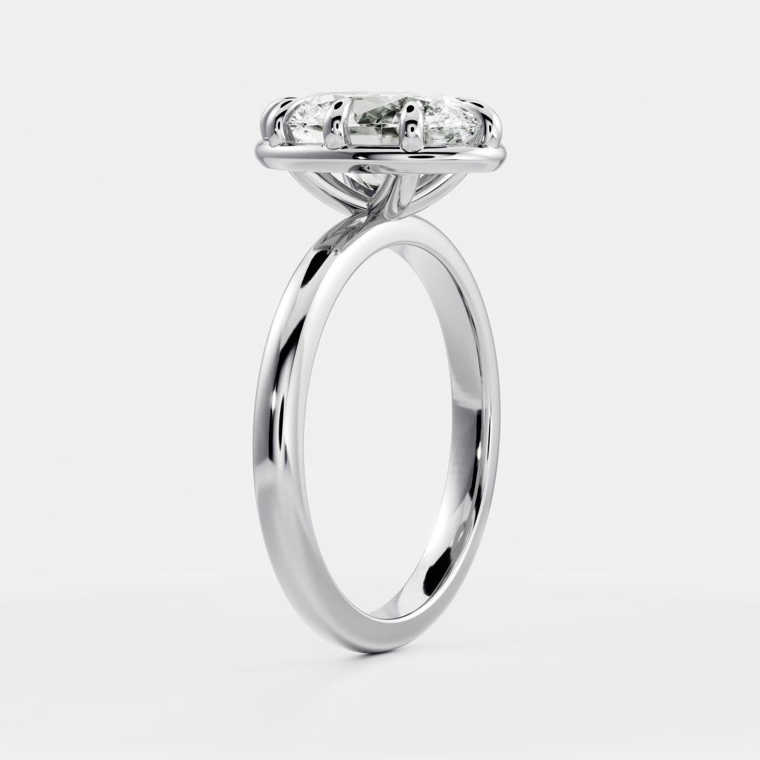 Oval Three Stone Lab Grown Diamond Engagement Ring