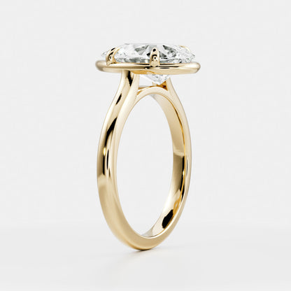Oval Three Stone Lab Grown Diamond Engagement Ring