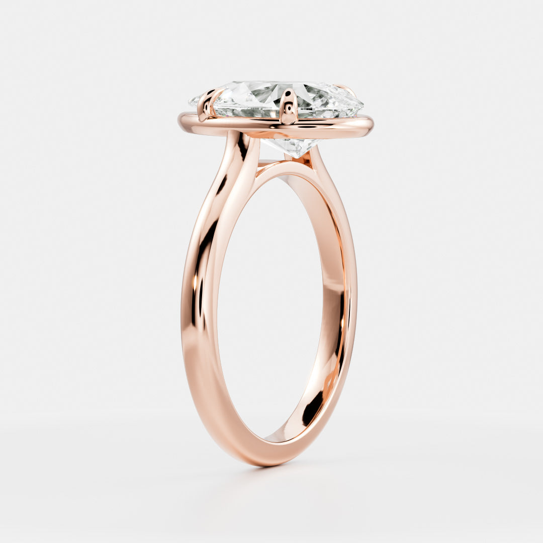 Oval Three Stone Lab Grown Diamond Engagement Ring