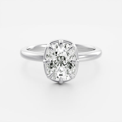 Oval Three Stone Lab Grown Diamond Engagement Ring