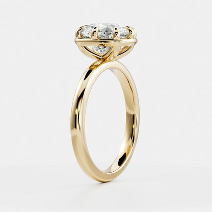 Oval Three Stone Lab Grown Diamond Engagement Ring