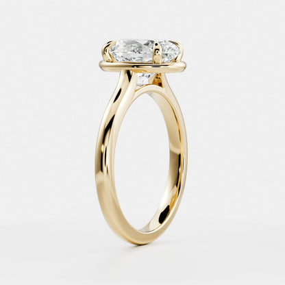 Oval Three Stone Lab Grown Diamond Engagement Ring