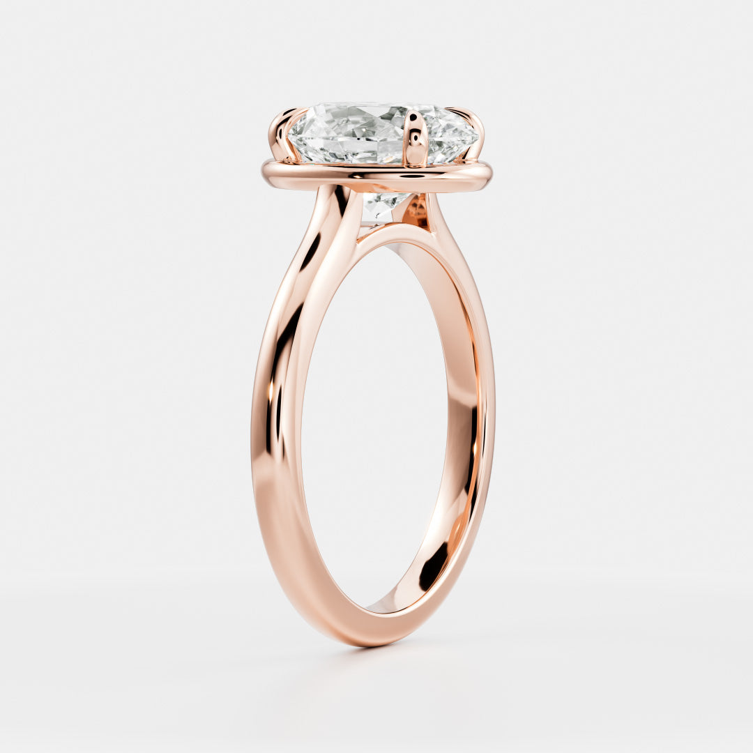 Oval Three Stone Lab Grown Diamond Engagement Ring