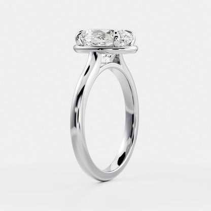 Oval Three Stone Lab Grown Diamond Engagement Ring