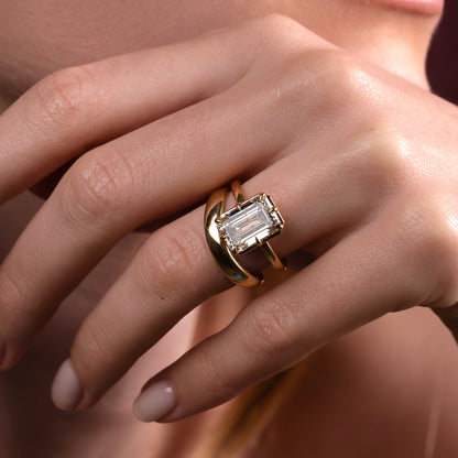 Oval Three Stone Lab Grown Diamond Engagement Ring