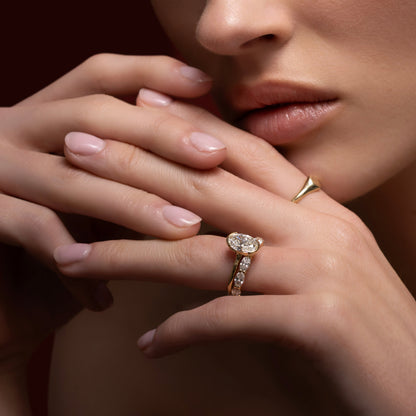 Oval Three Stone Lab Grown Diamond Engagement Ring