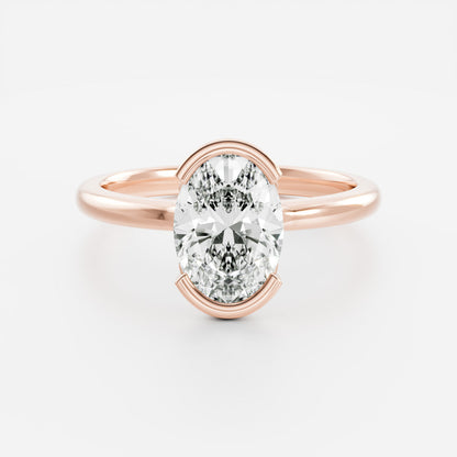 Oval Three Stone Lab Grown Diamond Engagement Ring
