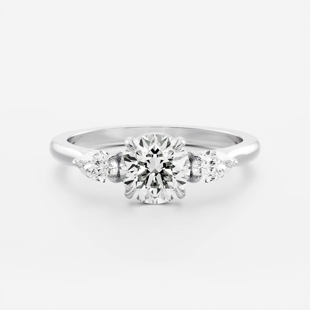 Oval Three Stone Lab Grown Diamond Engagement Ring