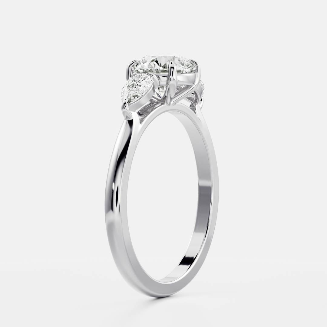 Oval Three Stone Lab Grown Diamond Engagement Ring