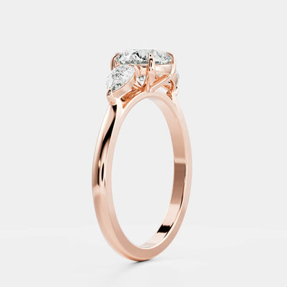 Oval Three Stone Lab Grown Diamond Engagement Ring