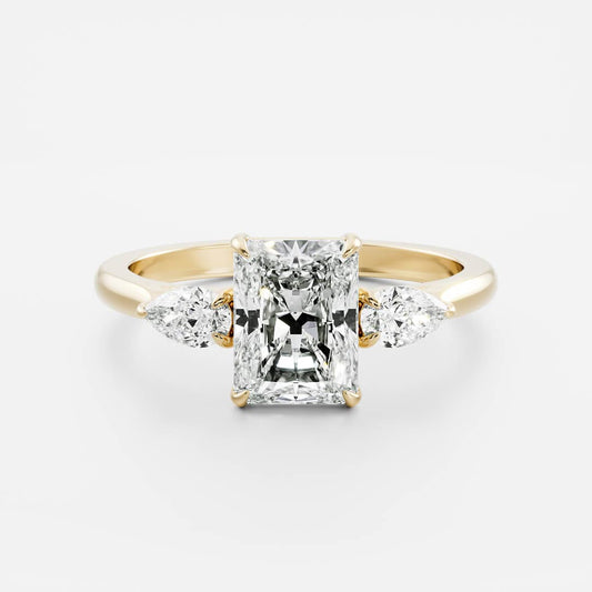 Oval Three Stone Lab Grown Diamond Engagement Ring