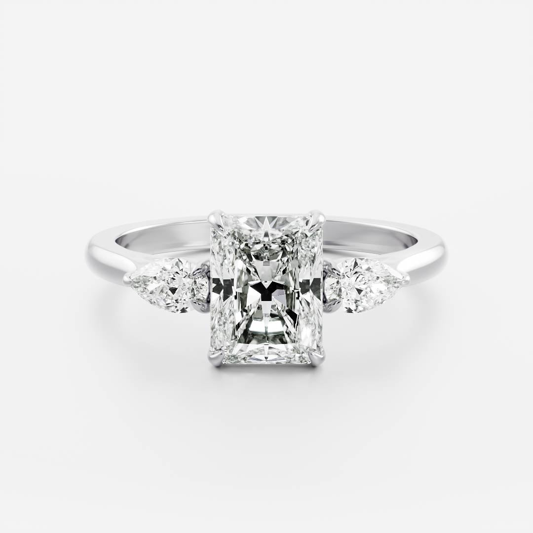 Oval Three Stone Lab Grown Diamond Engagement Ring