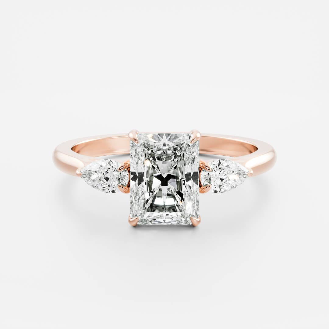 Oval Three Stone Lab Grown Diamond Engagement Ring