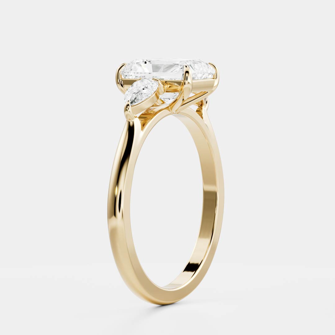 Oval Three Stone Lab Grown Diamond Engagement Ring