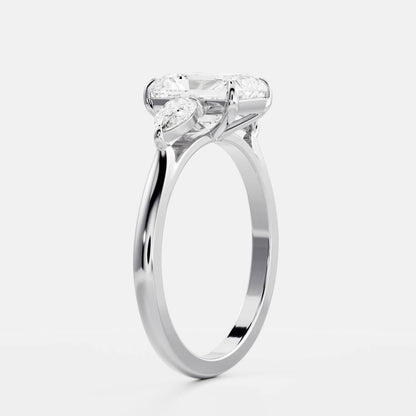 Oval Three Stone Lab Grown Diamond Engagement Ring