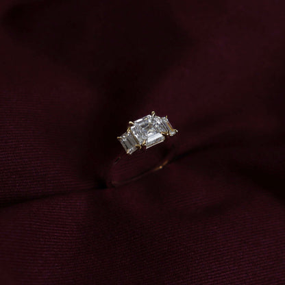 Oval Three Stone Lab Grown Diamond Engagement Ring