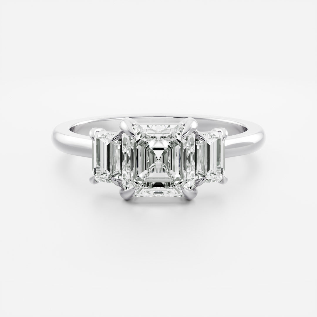 Oval Three Stone Lab Grown Diamond Engagement Ring