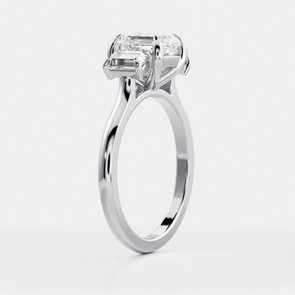 Oval Three Stone Lab Grown Diamond Engagement Ring