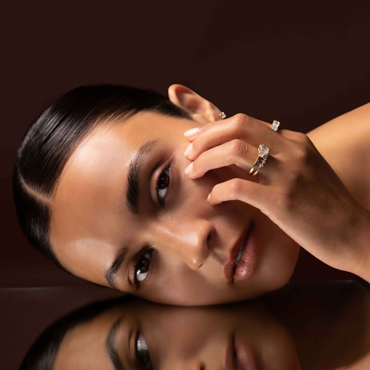 Oval Three Stone Lab Grown Diamond Engagement Ring
