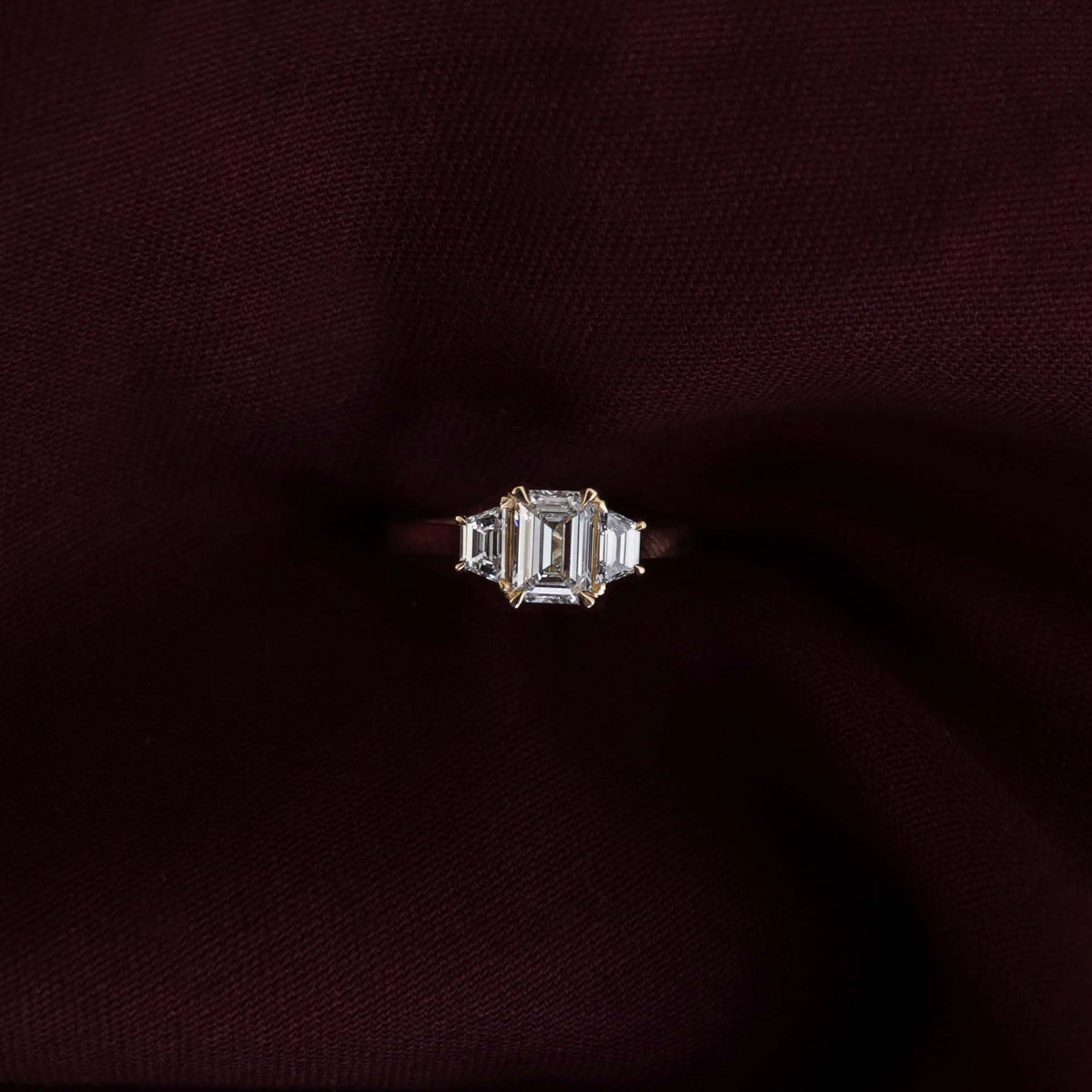 Oval Three Stone Lab Grown Diamond Engagement Ring