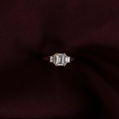 Oval Three Stone Lab Grown Diamond Engagement Ring