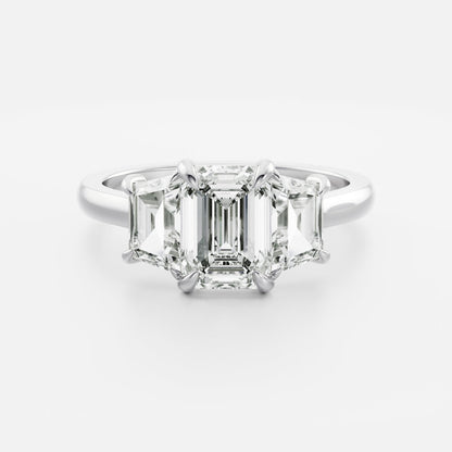 Oval Three Stone Lab Grown Diamond Engagement Ring
