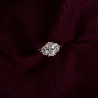 Oval Three Stone Lab Grown Diamond Engagement Ring