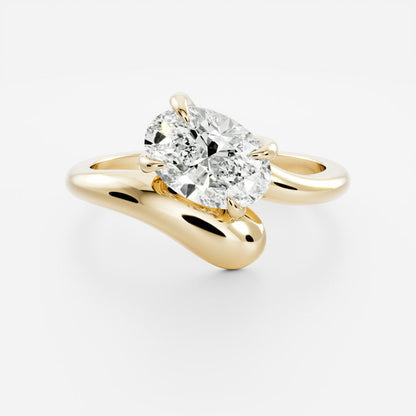 Oval Three Stone Lab Grown Diamond Engagement Ring