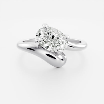 Oval Three Stone Lab Grown Diamond Engagement Ring